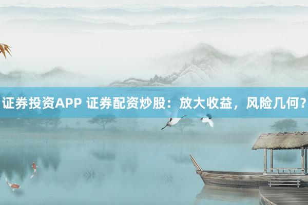 证券投资APP 证券配资炒股：放大收益，风险几何？