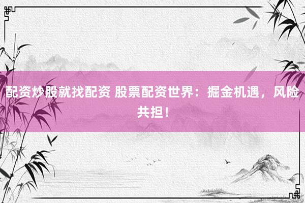 配资炒股就找配资 股票配资世界：掘金机遇，风险共担！