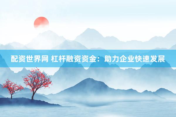 配资世界网 杠杆融资资金：助力企业快速发展