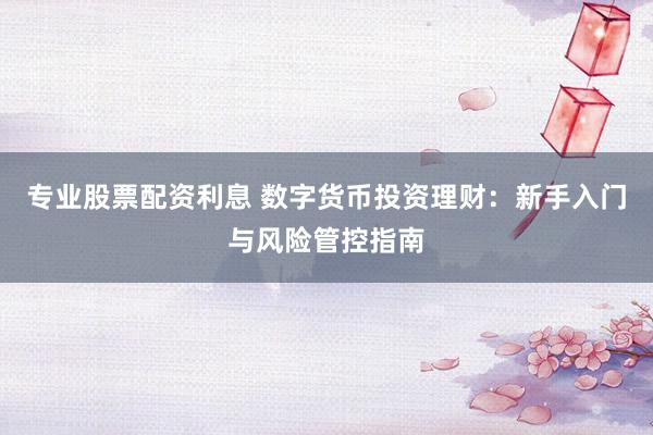 专业股票配资利息 数字货币投资理财：新手入门与风险管控指南