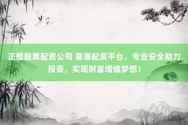 正规股票配资公司 靠谱配资平台，专业安全助力投资，实现财富增值梦想！