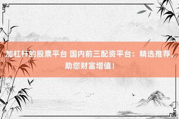 加杠杆的股票平台 国内前三配资平台：精选推荐，助您财富增值！