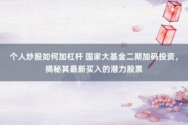 个人炒股如何加杠杆 国家大基金二期加码投资，揭秘其最新买入的潜力股票