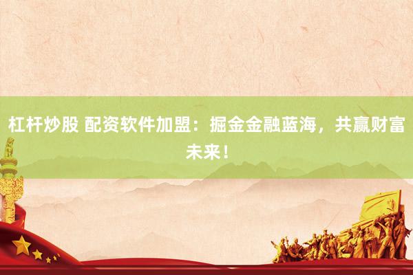 杠杆炒股 配资软件加盟：掘金金融蓝海，共赢财富未来！