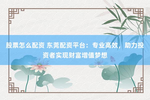 股票怎么配资 东莞配资平台：专业高效，助力投资者实现财富增值梦想