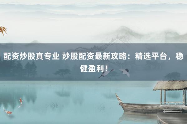 配资炒股真专业 炒股配资最新攻略：精选平台，稳健盈利！