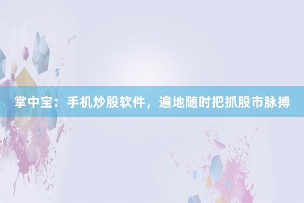 掌中宝：手机炒股软件，遍地随时把抓股市脉搏