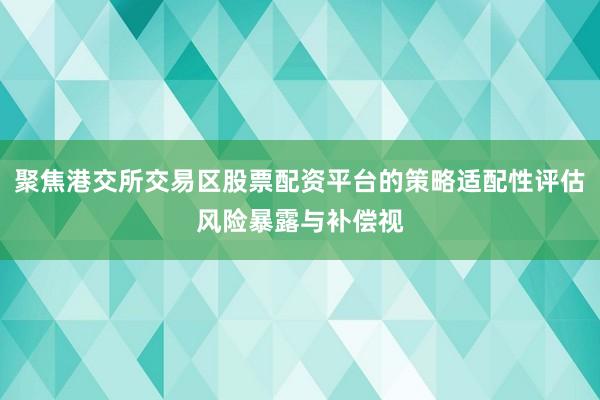 聚焦港交所交易区股票配资平台的策略适配性评估风险暴露与补偿视