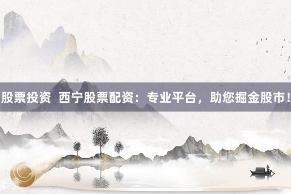 股票投资  西宁股票配资：专业平台，助您掘金股市！
