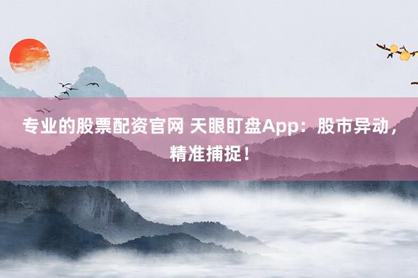 专业的股票配资官网 天眼盯盘App：股市异动，精准捕捉！