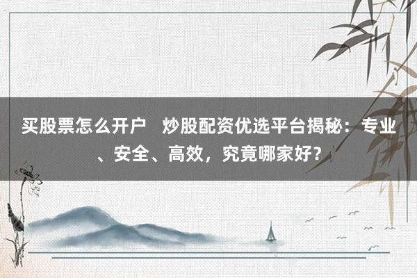 买股票怎么开户   炒股配资优选平台揭秘：专业、安全、高效，究竟哪家好？